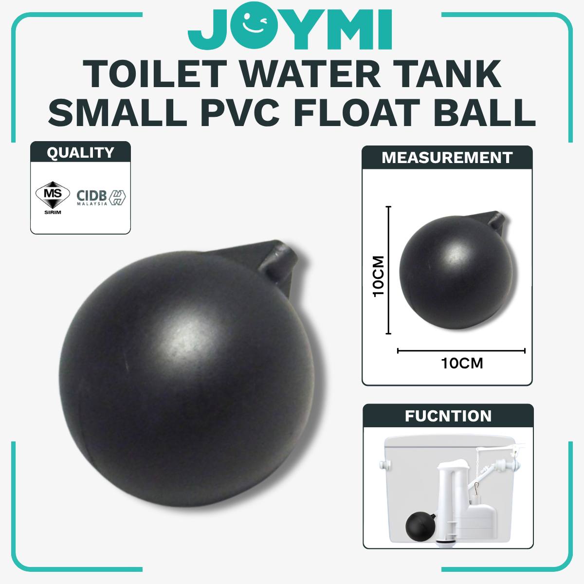 Toilet Water Tank PVC Float Ball Cistern Inlet Valve Water Level Control Float Ball Toilet Fittings