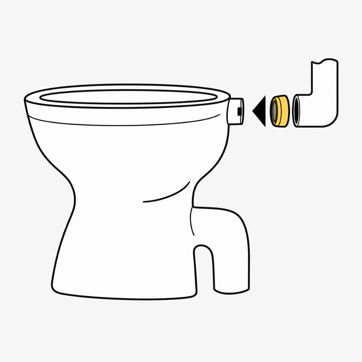 40MM Toilet WC Flush Pipe Inlet Plastic Connector For Toilet Cistern