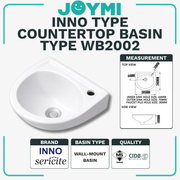 INNO Wall-Mount Ceramic White Premium Polished Basin Toilet Art Style Basin Toilet Sink Basin WB2002