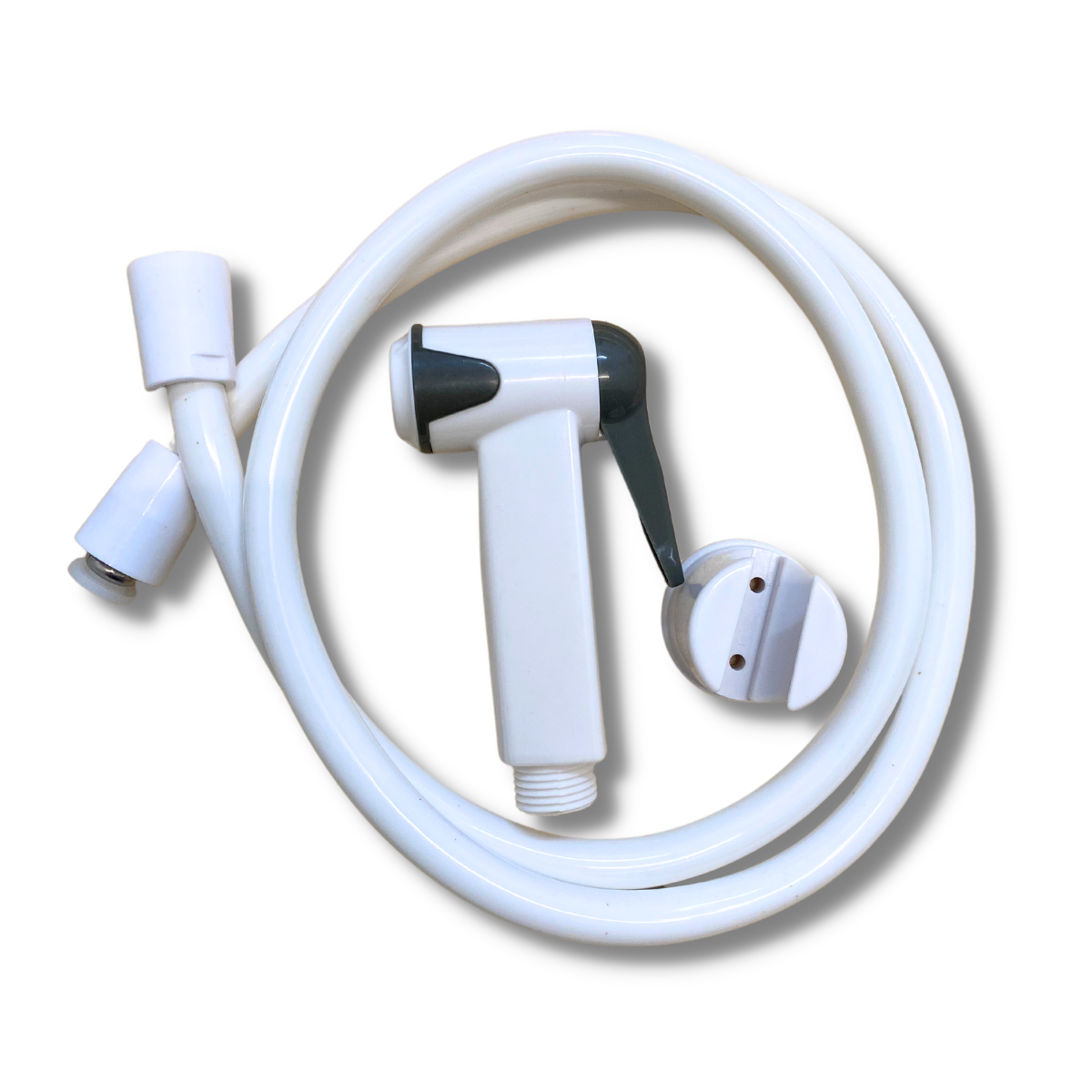 Full Set White PVC Hand Bidet Sprayer Set with 1.2 Meter Flexible Hose and Wall Bracket Set